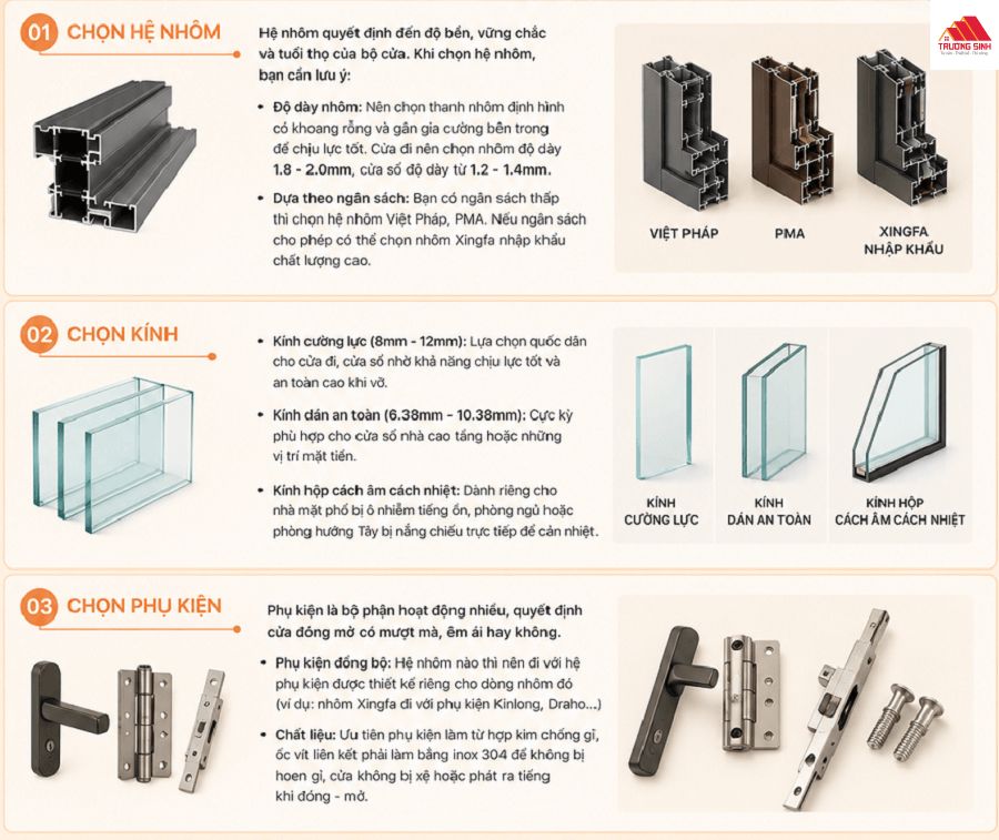Kinh nghiệm chọn cửa nhôm kính